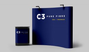 C3 Pure Fibre backdrop and podium design