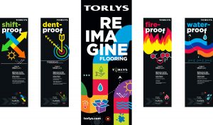 TORLYS Surfaces 2019 tall booth banners proofs